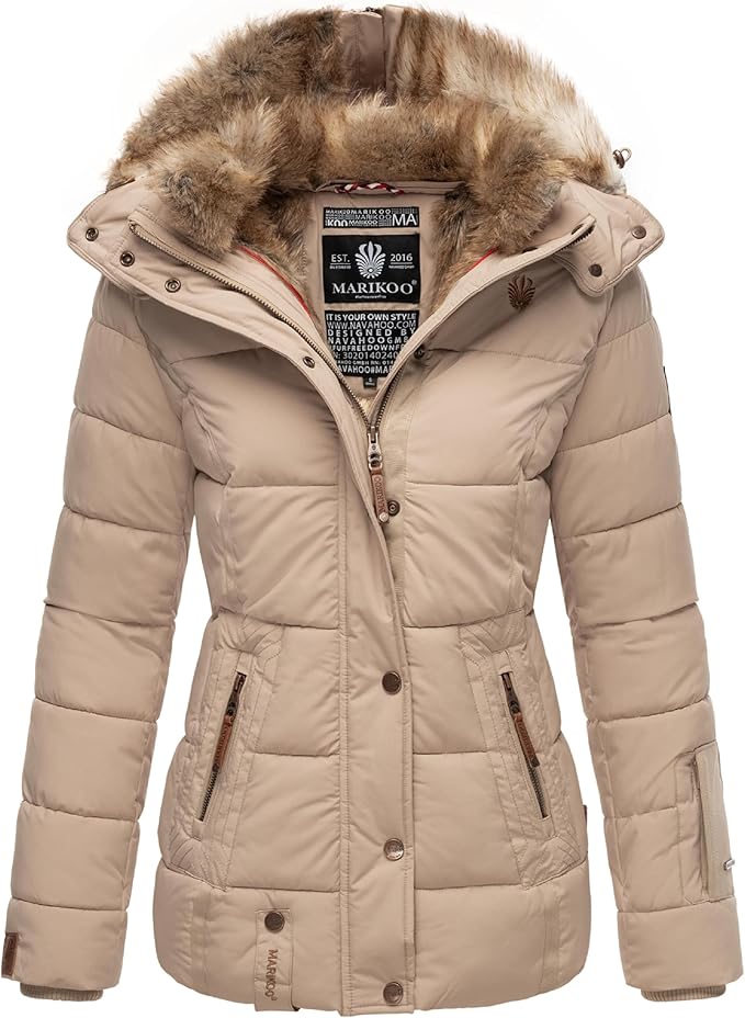 Marikoo Nekoo veste d'hiver pour femme matelassé avec capuche