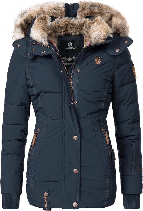Marikoo Nekoo veste d'hiver pour femme matelassé avec capuche