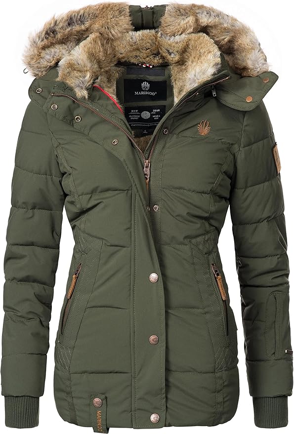 Marikoo Nekoo veste d'hiver pour femme matelassé avec capuche