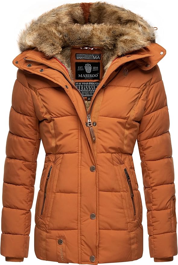 Marikoo Nekoo veste d'hiver pour femme matelassé avec capuche