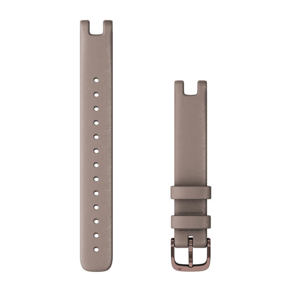 Garmin Lily 14mm Strap, Grey-Lilac Italian Leather and Dark Bronze Mounting Parts