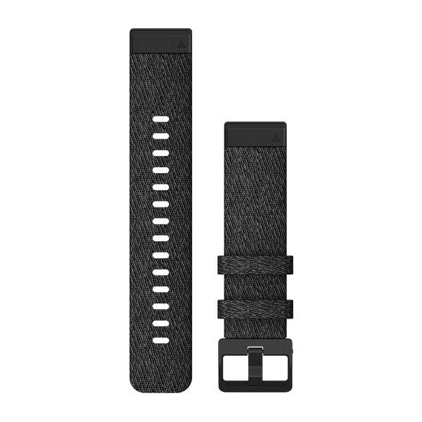 Garmin QuickFit 20mm Heathered Black Nylon with Black Hardware Strap 010-12875-00