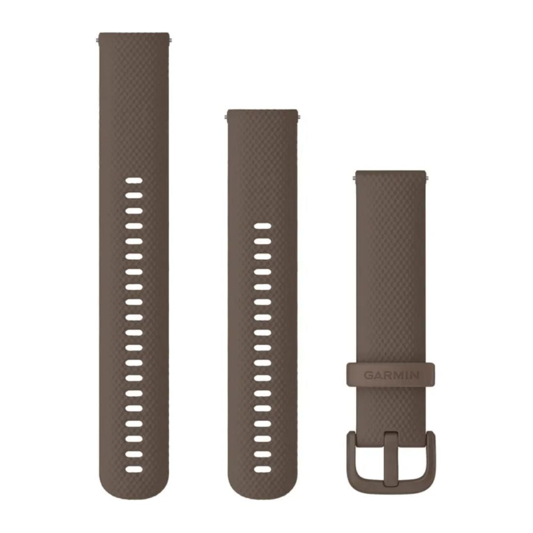 Garmin Quick Release Silicone Strap 20mm, Cocoa Brown, 010-12924-81