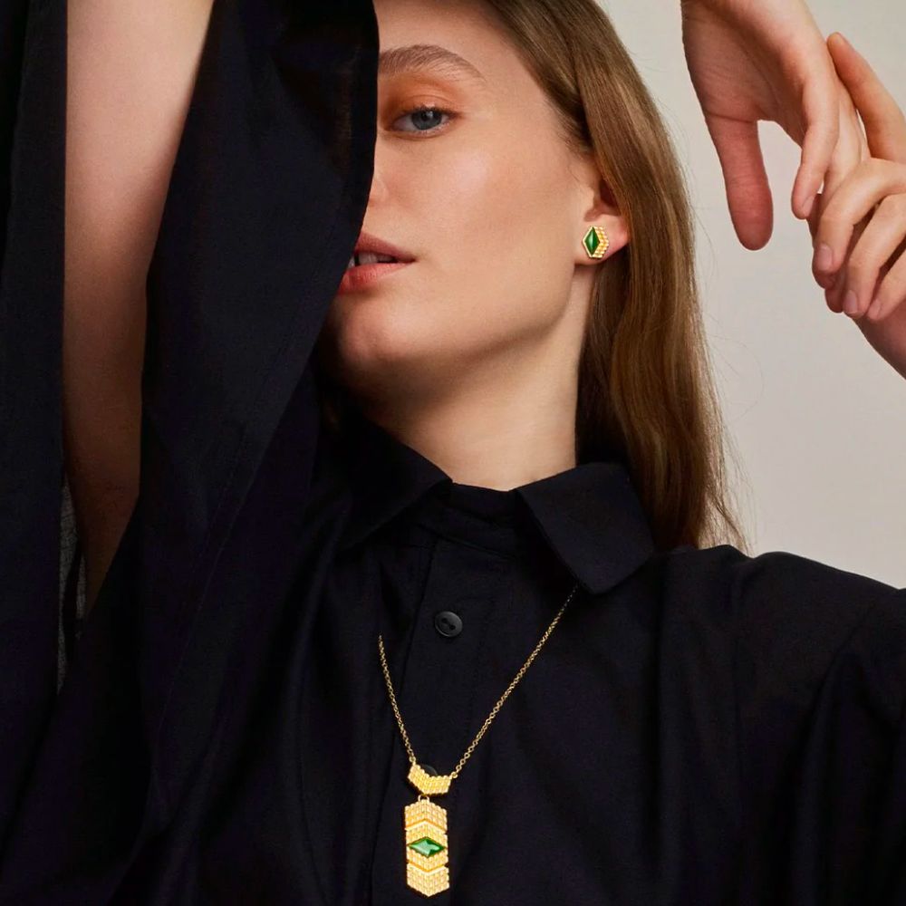 Kalevala Tree Spirit stud earrings, small, bronze