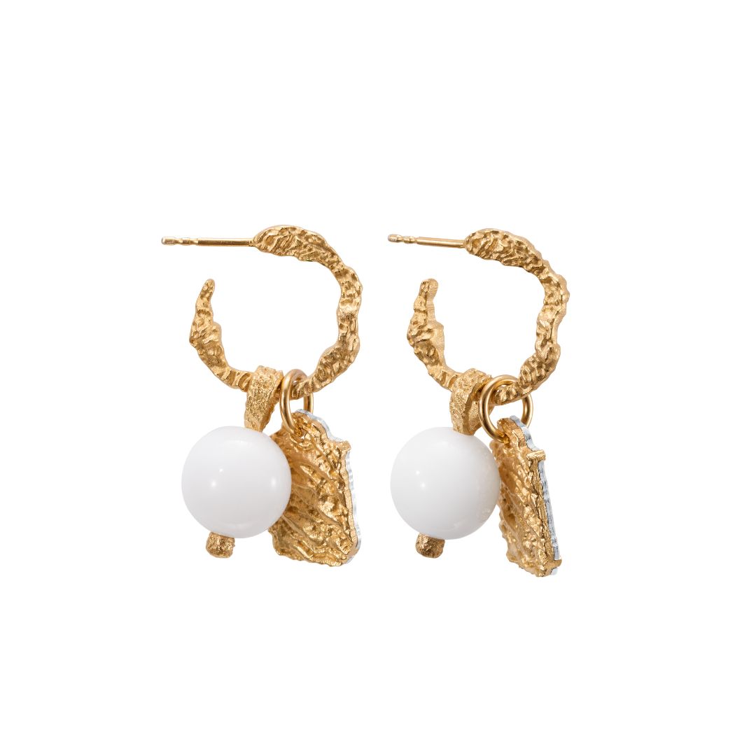 Kalevala Itu Hoop Earrings, Gold-Plated Silver, Kalevala Modern, 261001400T