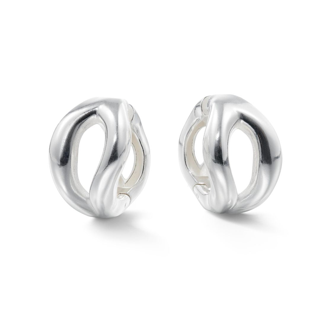 Kalevala Männyt Hoop Earrings, Silver, 261001101T