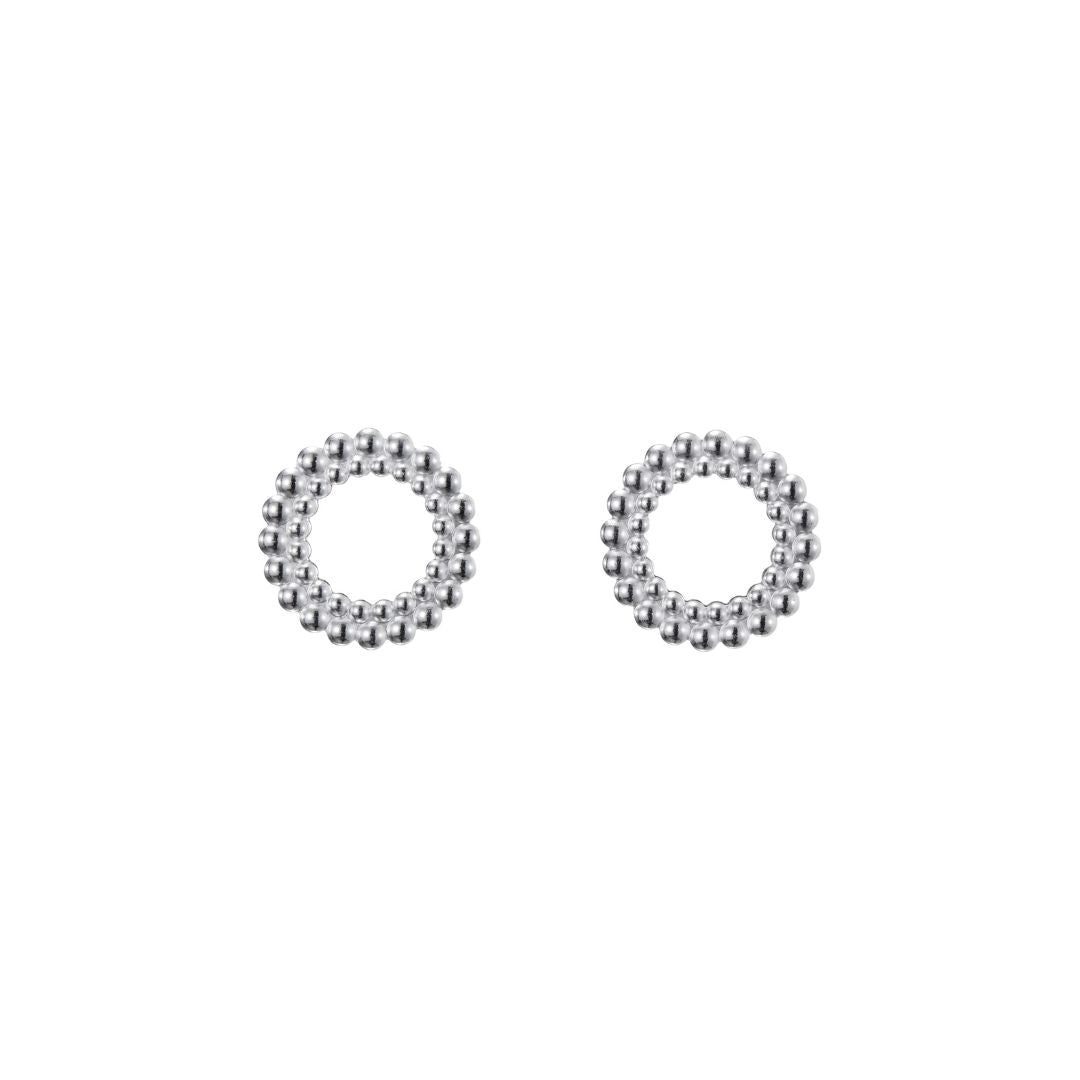 Kalevala Circle of Light Stud Earrings, Large, Silver, Kalevala Modern, 2669485T