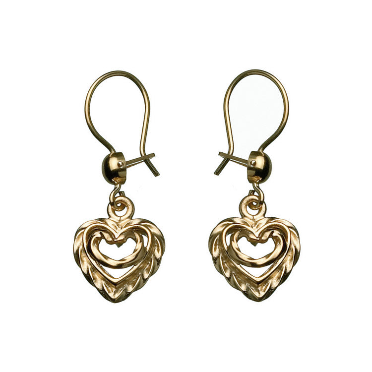 Kalevala House heart earrings, 14K gold, Kalevala Originals
