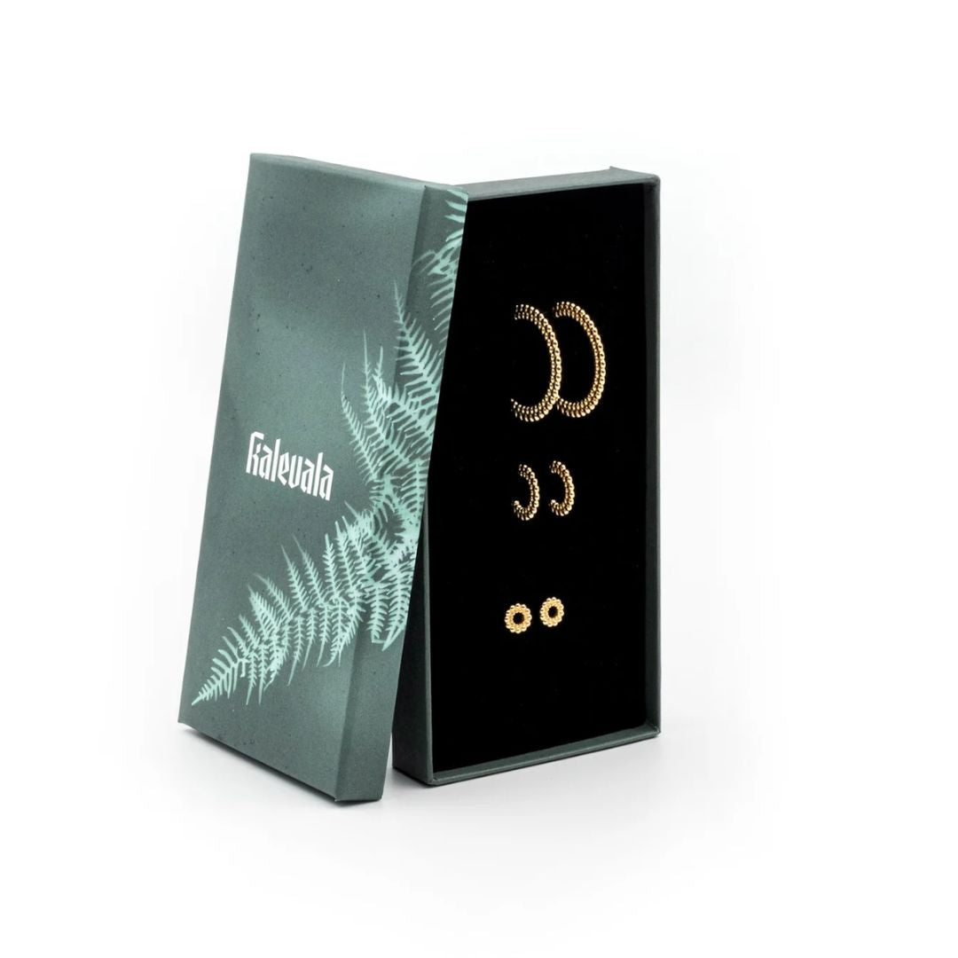 Kalevala Circle of Light, Three Pair of Earrings Gift Set, Bronze, Kalevala Modern