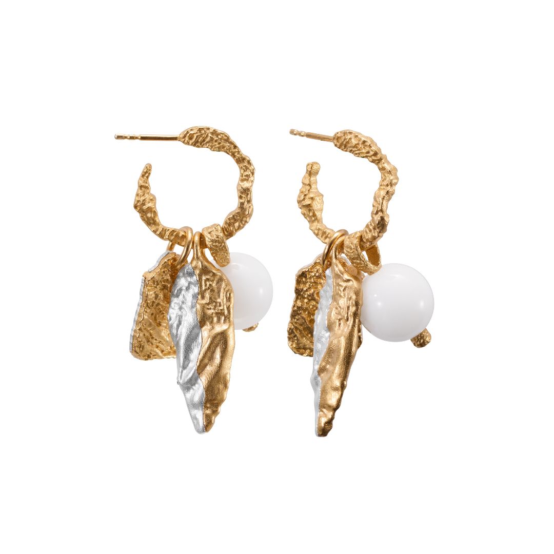 Kalevala Itu Hoop Earrings, Gold-Plated Silver, Kalevala Modern, 261001400T
