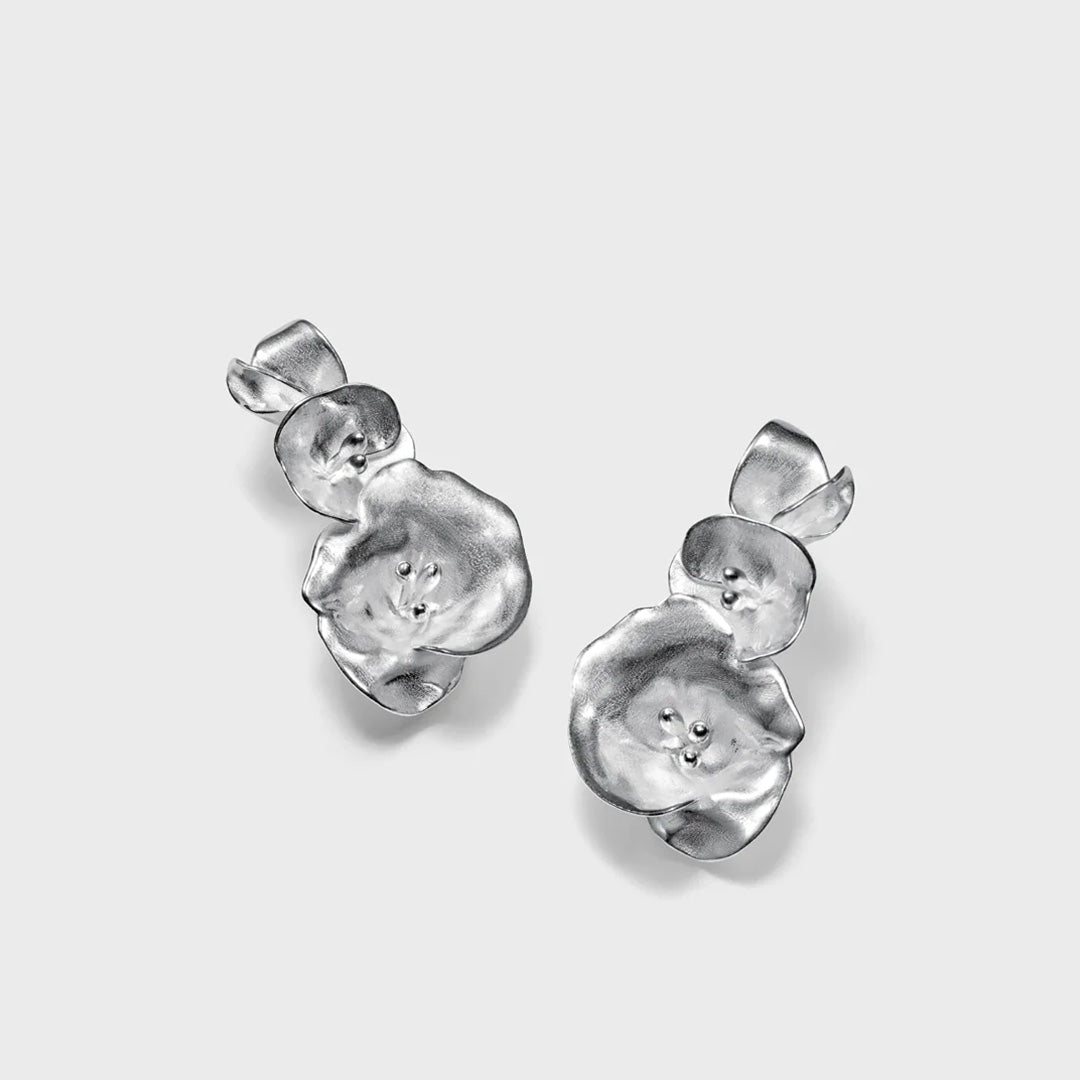 Kalevala Summer Night Rose, Earrings, Big, Silver