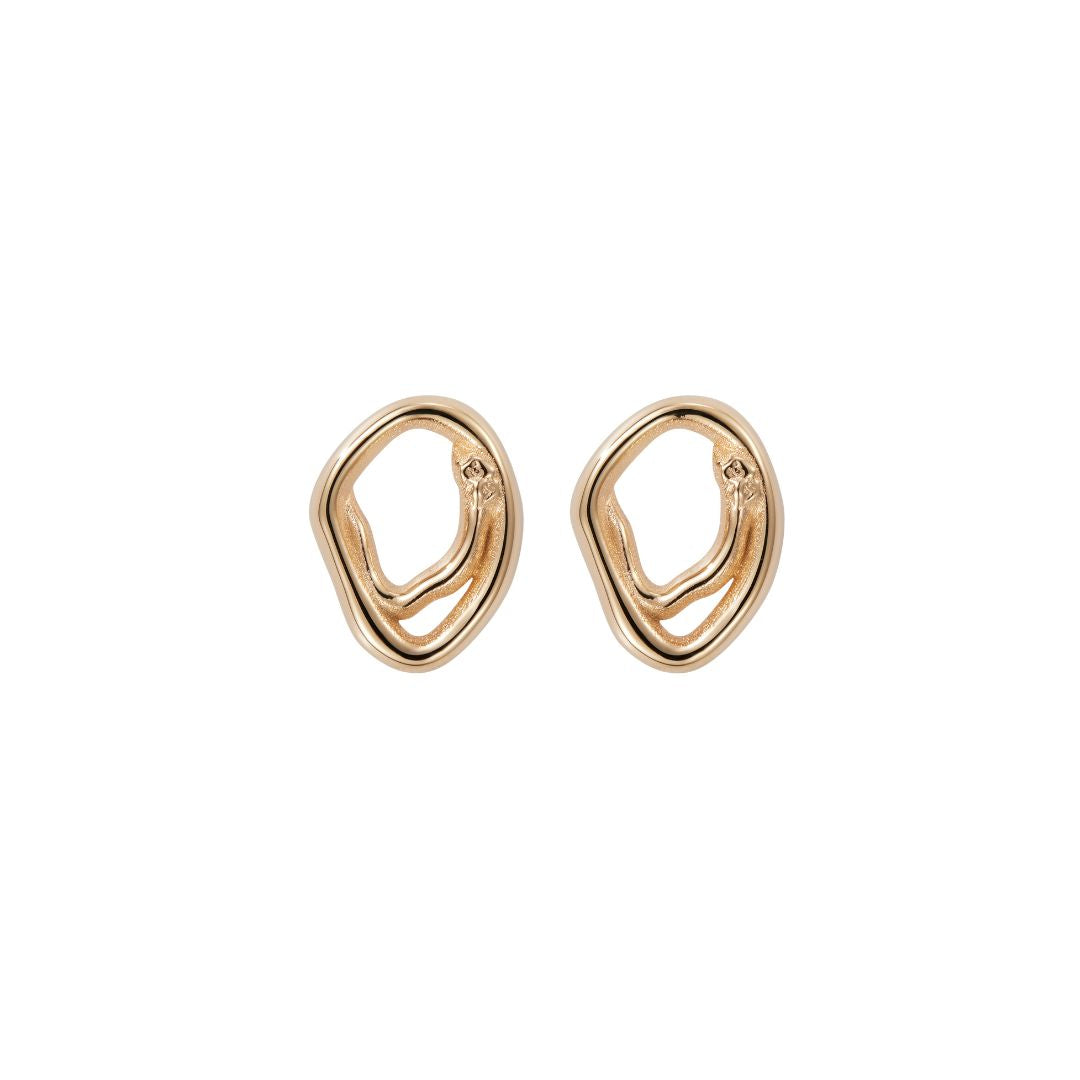 Kalevala Männyt Stud Earrings, Yellow Gold, 161001100T