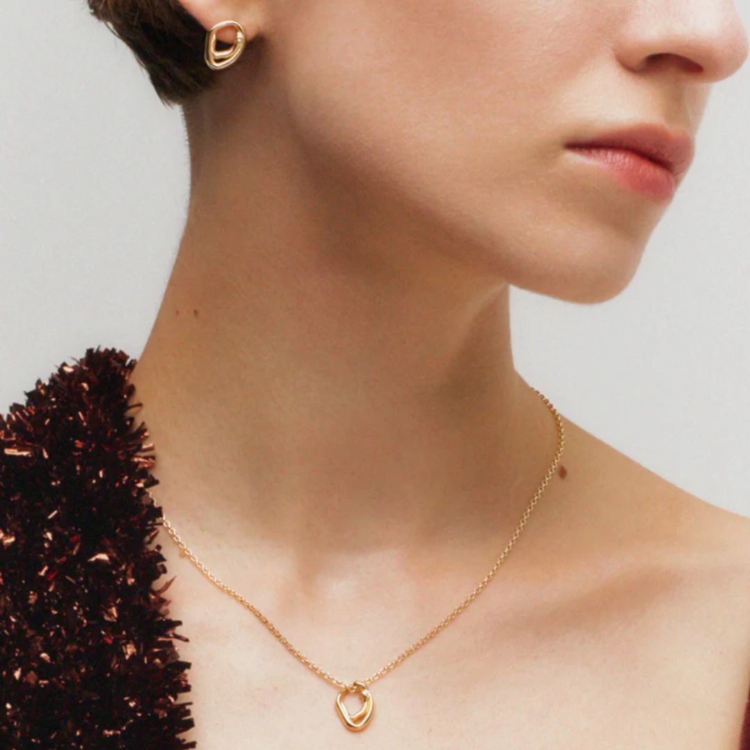 Kalevala Männyt Stud Earrings, Yellow Gold, 161001100T