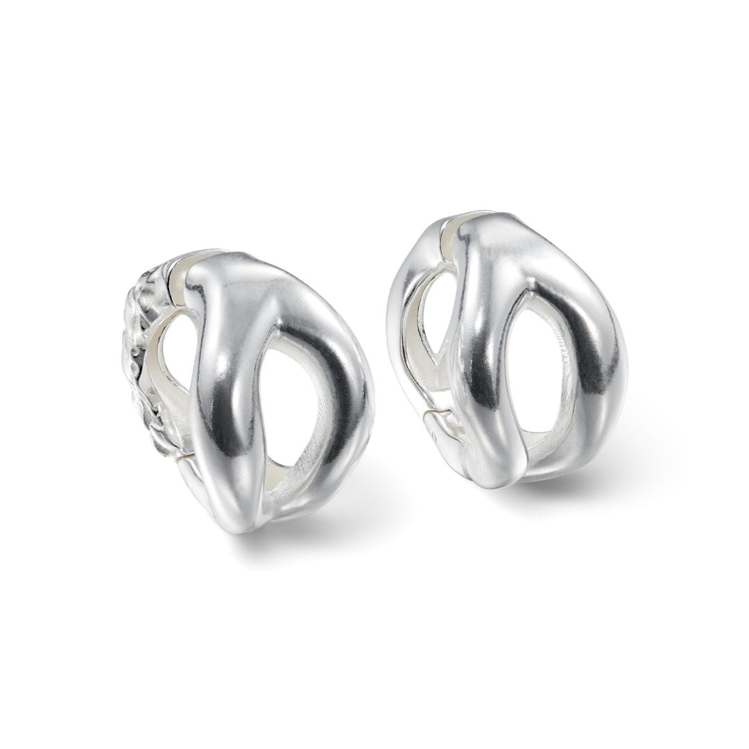 Kalevala Männyt Hoop Earrings, Silver, 261001101T