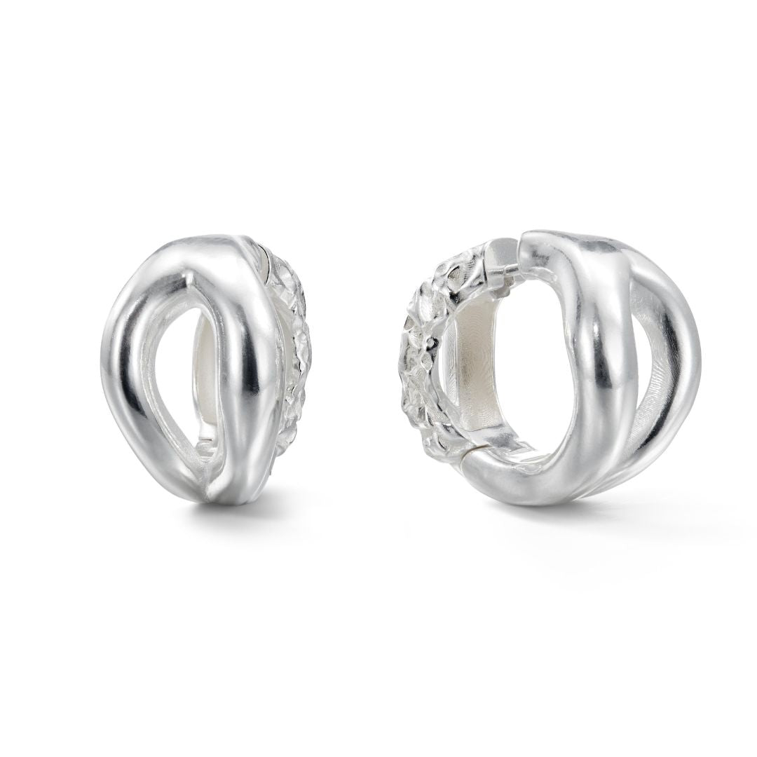 Kalevala Männyt Hoop Earrings, Silver, 261001101T