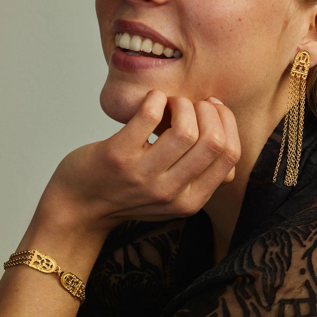 Kalevala Birds of Paradise earrings, bronze, pin, Kalevala Originals