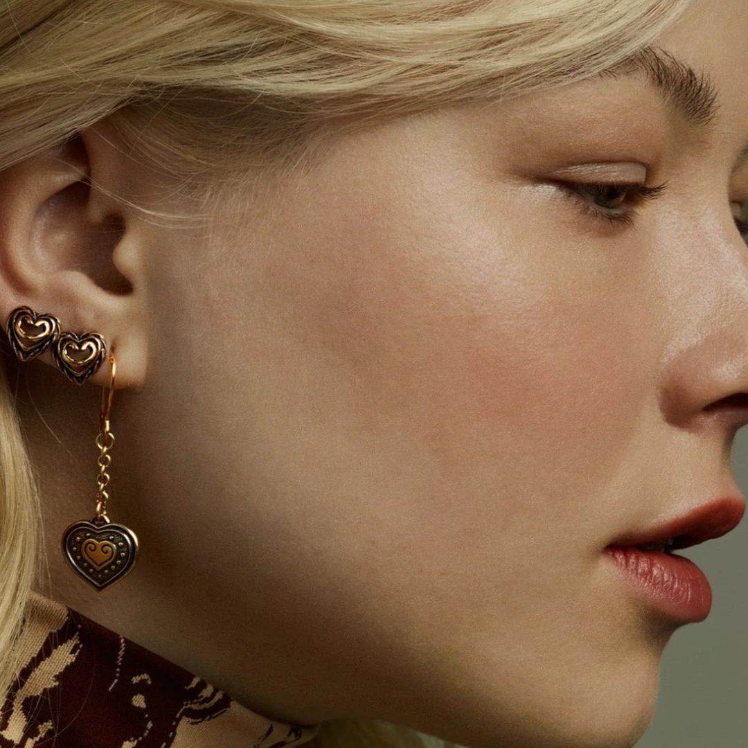 Kalevala Heart of the House Stud Earrings, Gold, Kalevala Originals