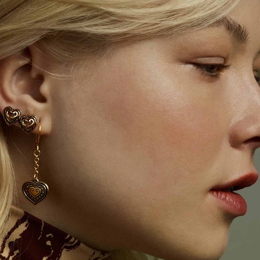 Kalevala Heart of the House earrings, bronze, Kalevala Originals