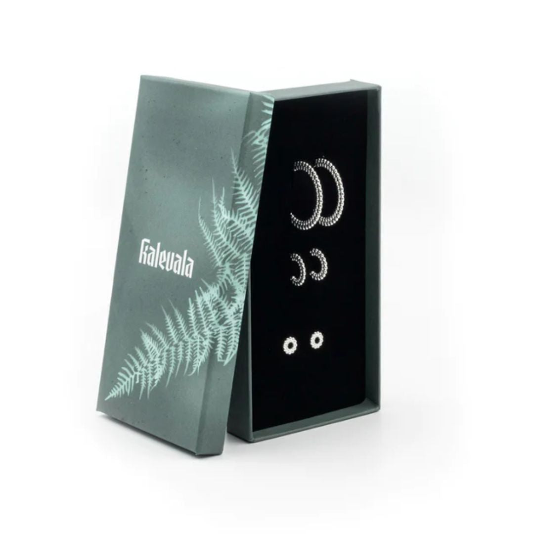 Kalevala Circle of Light, Three Pair of Earrings Gift Set, Silver, Kalevala Modern